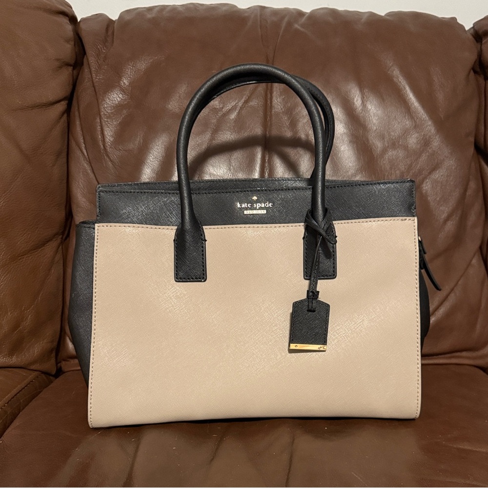 Kate Spade Black and Tan Medium Satchel Purse